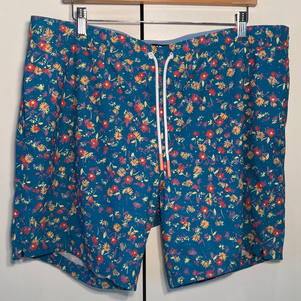 Bonobos Floral Patterned Blue Men's Athletic Shorts